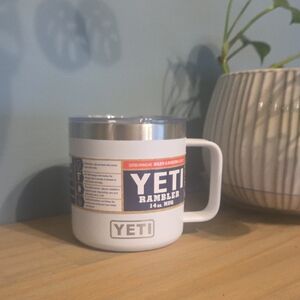 Yeti 14oz White and Silver Rambler Mug